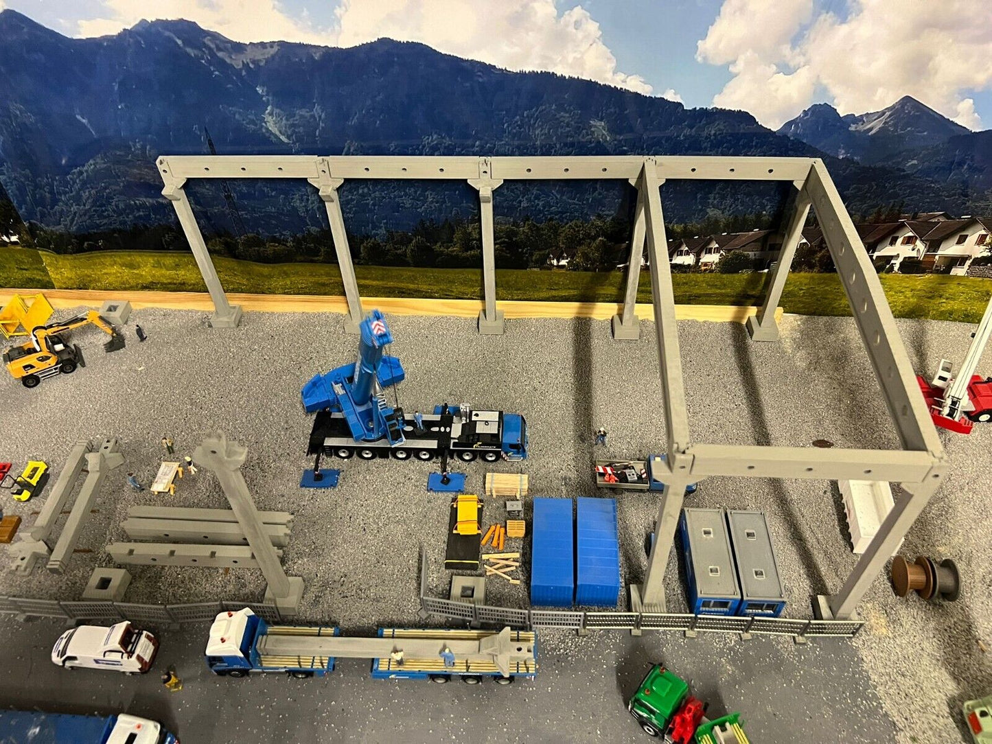 Halle/ Beton Fertigteil Halle Maßstab 1/87
