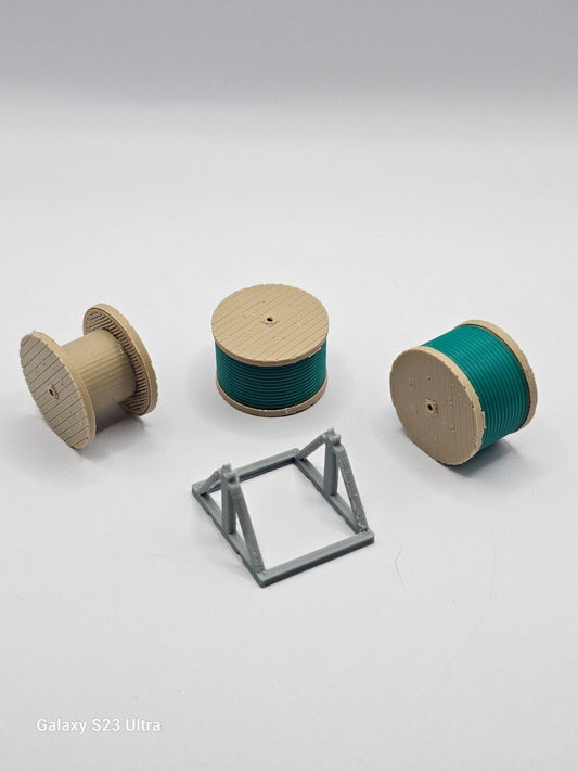 Kabeltrommel/Glasfaser Leerrohr  1/87 Ladegut H0