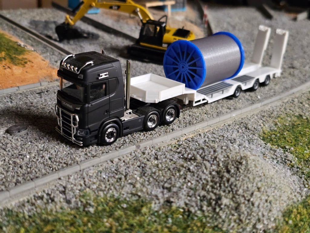 2x Stahlseil/ Seiltrommel (Seilbahn)  1/87 Ladegut Schwertransport