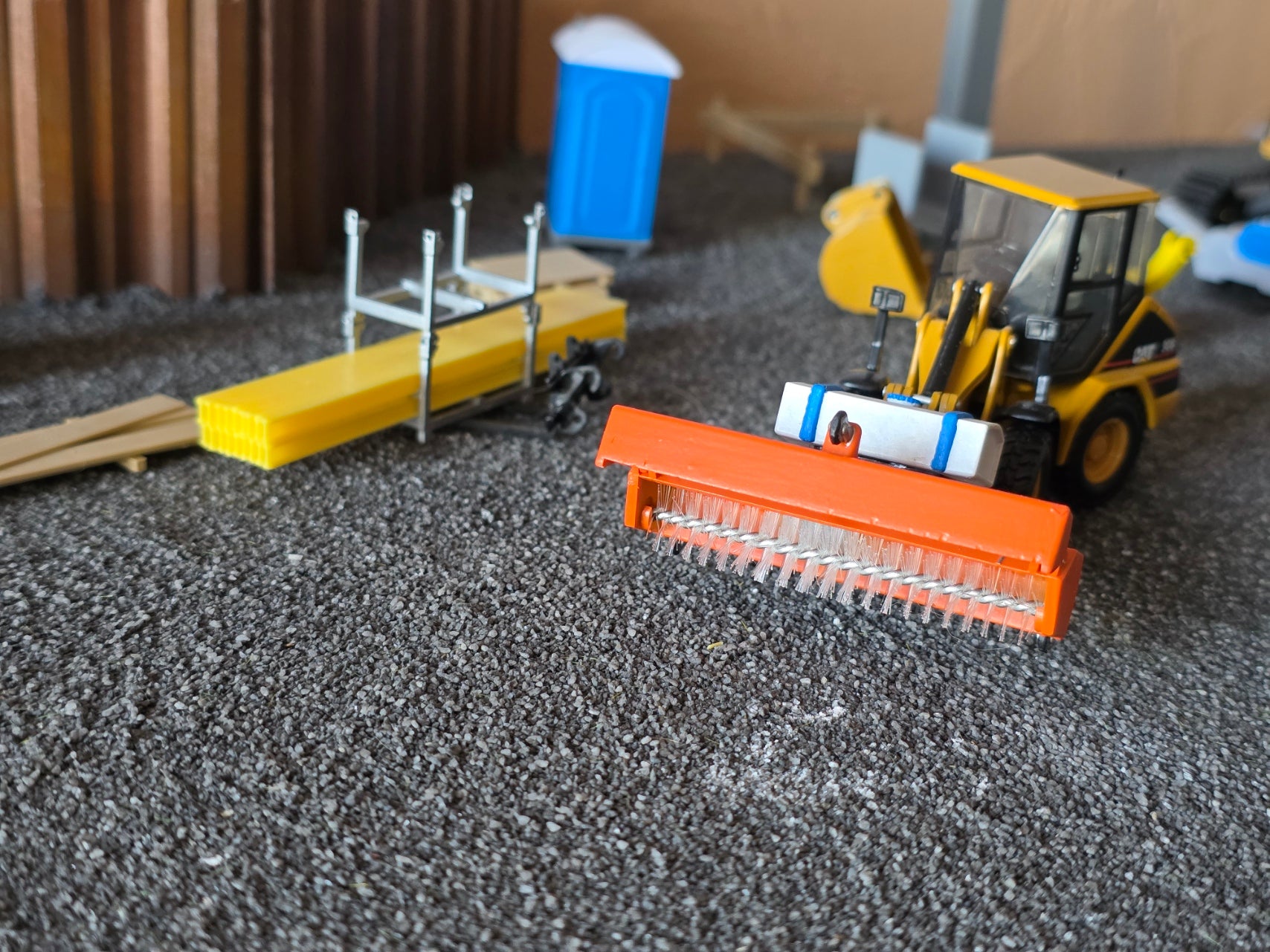 Anbau Kehrmaschine Für Radlader/Stapler im Maßstab 1/50