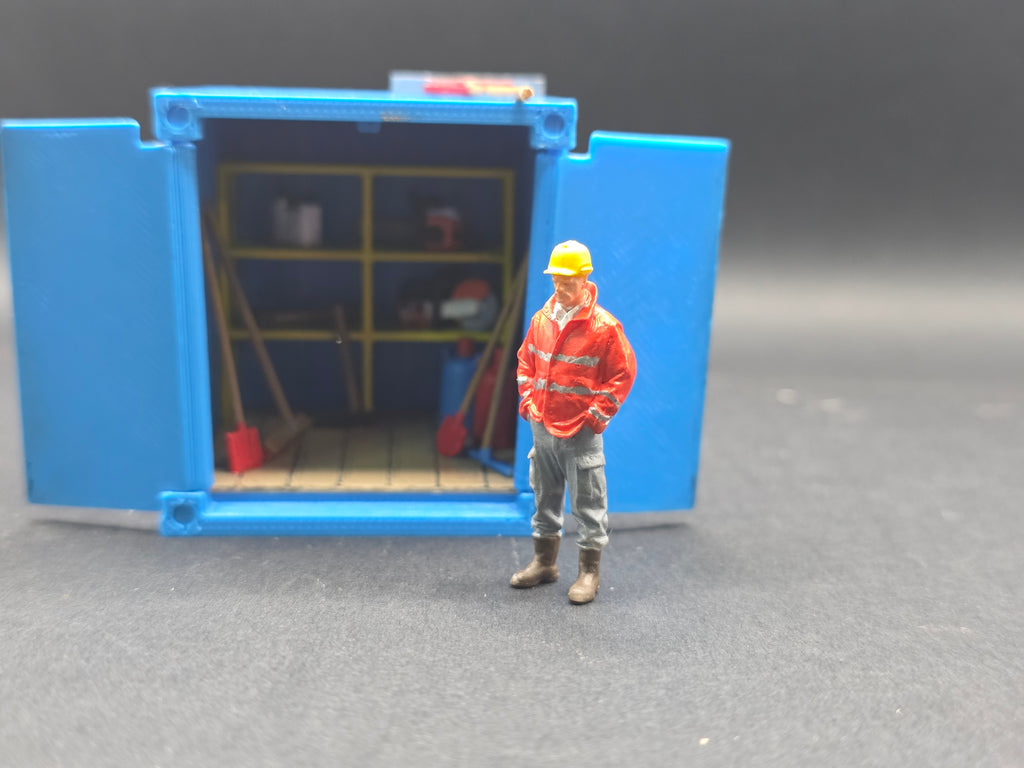 Bauarbeiter in Warnjacke im Maßstab 1/50 Hand Bemalt