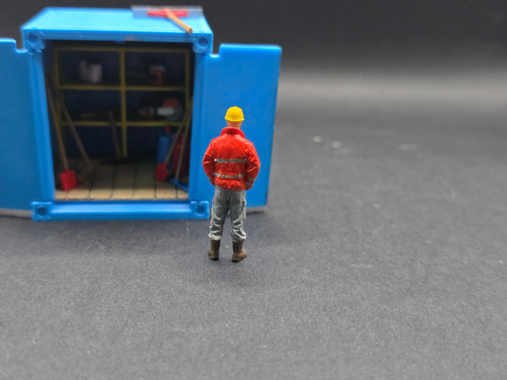 Bauarbeiter in Warnjacke im Maßstab 1/50 Hand Bemalt