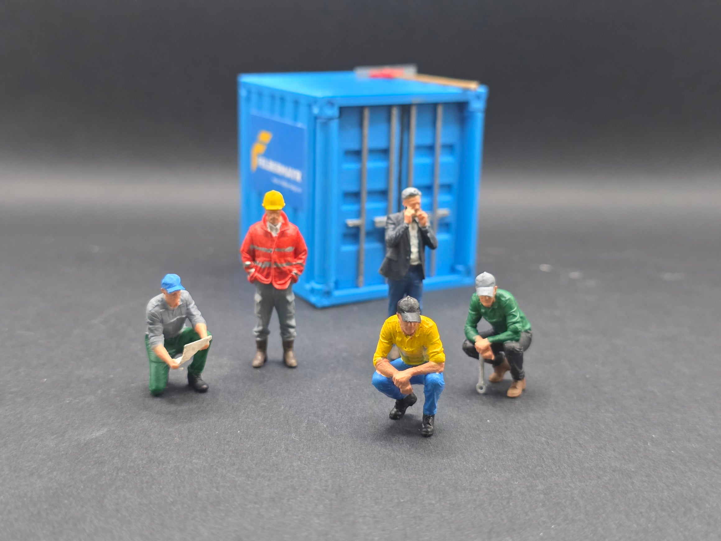 Bauarbeiter in Warnjacke im Maßstab 1/50 Hand Bemalt