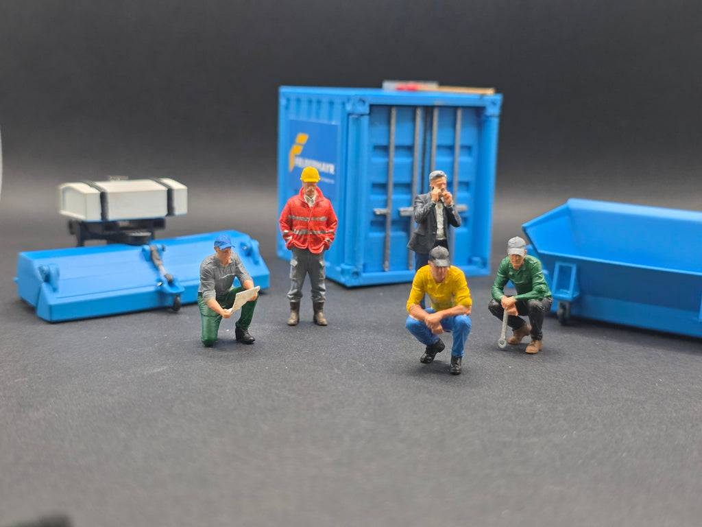 Bauarbeiter in Warnjacke im Maßstab 1/50 Hand Bemalt