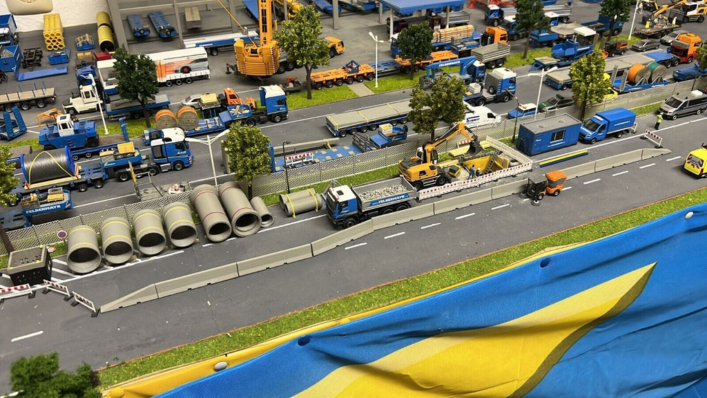 Beton Leitwand / Fahrbahnbegrenzung / Beton Absperrung  1/87 Ladegut H0