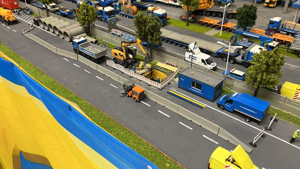 Beton Leitwand / Fahrbahnbegrenzung / Beton Absperrung  1/87 Ladegut H0